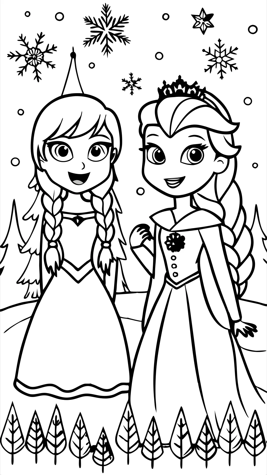 coloriages elsa et anna imprimables